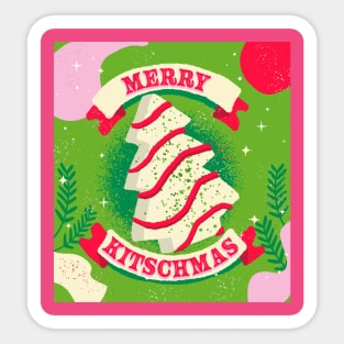 Merry Kitschmas Cake Tree design Sticker